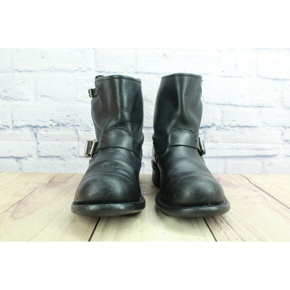 *Frye Engineer 8R Buckle Strap Moto Inspired Leather Ankle Boots Sz 10.5 Inches - Picture 4 of 10